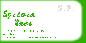 szilvia macs business card