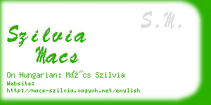 szilvia macs business card